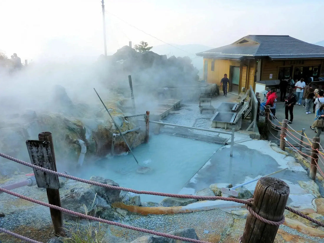 Steaming vents and barren landscape of Owakudani volcanic valley